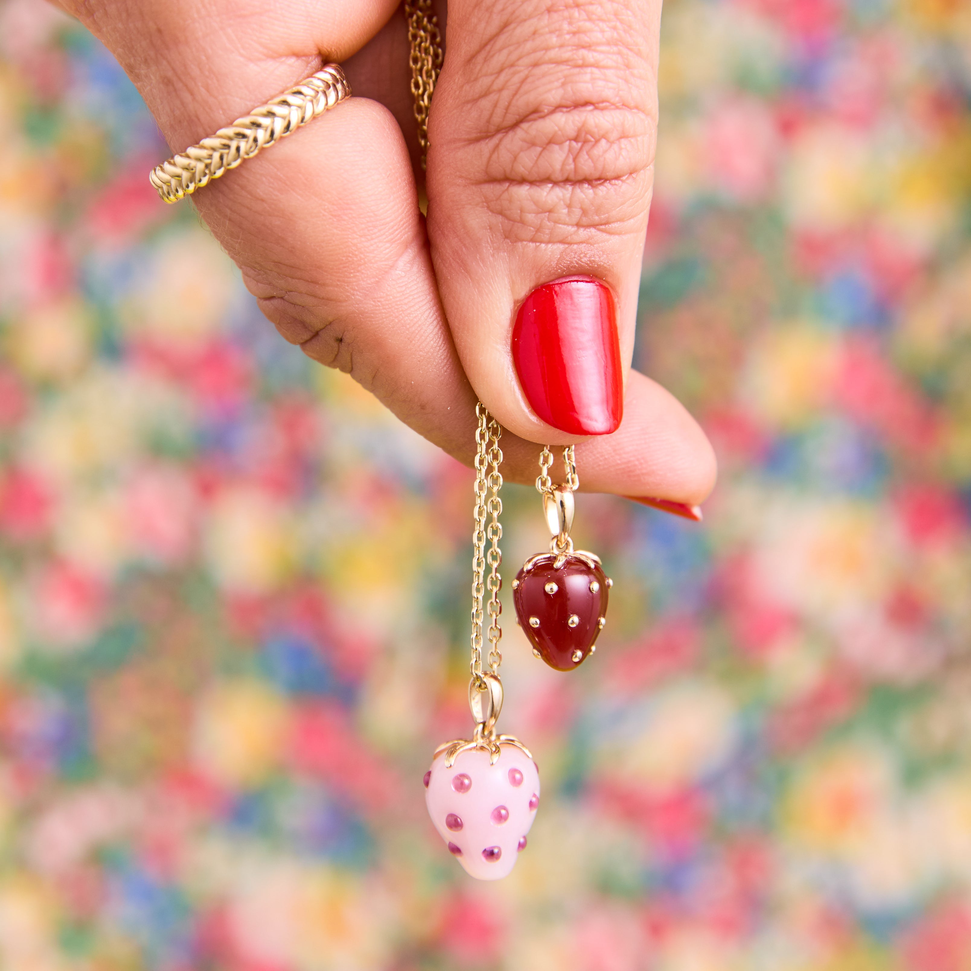 Petite Strawberry Agate Pendant by Ariel Gordon Jewelry - At Present Jewelry