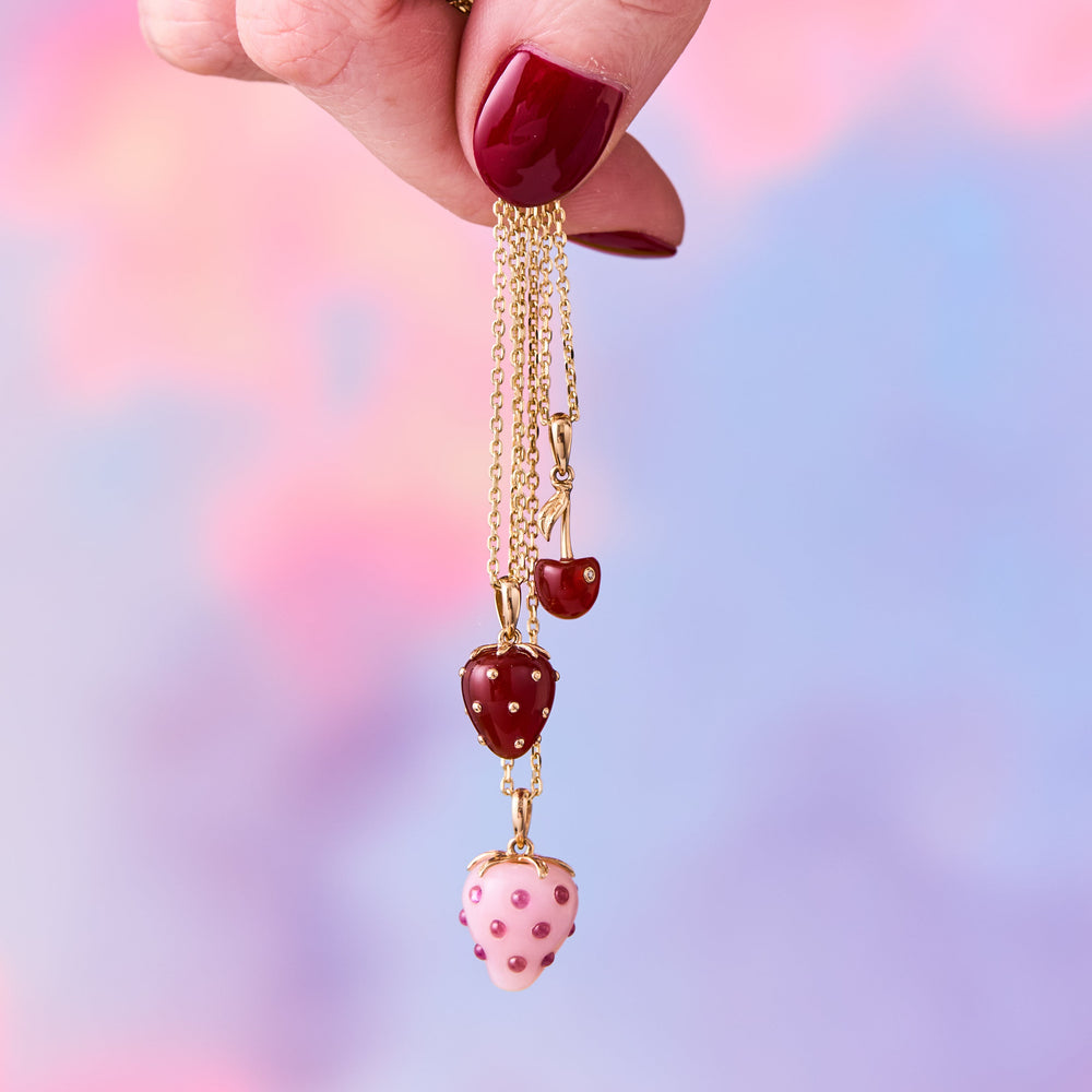 Petite Strawberry Agate Pendant by Ariel Gordon Jewelry - At Present Jewelry
