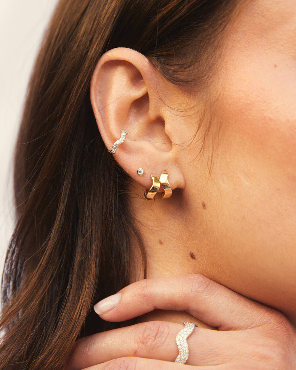 Slim Diamond Form Ear Cuff by Eriness - At Present Jewelry