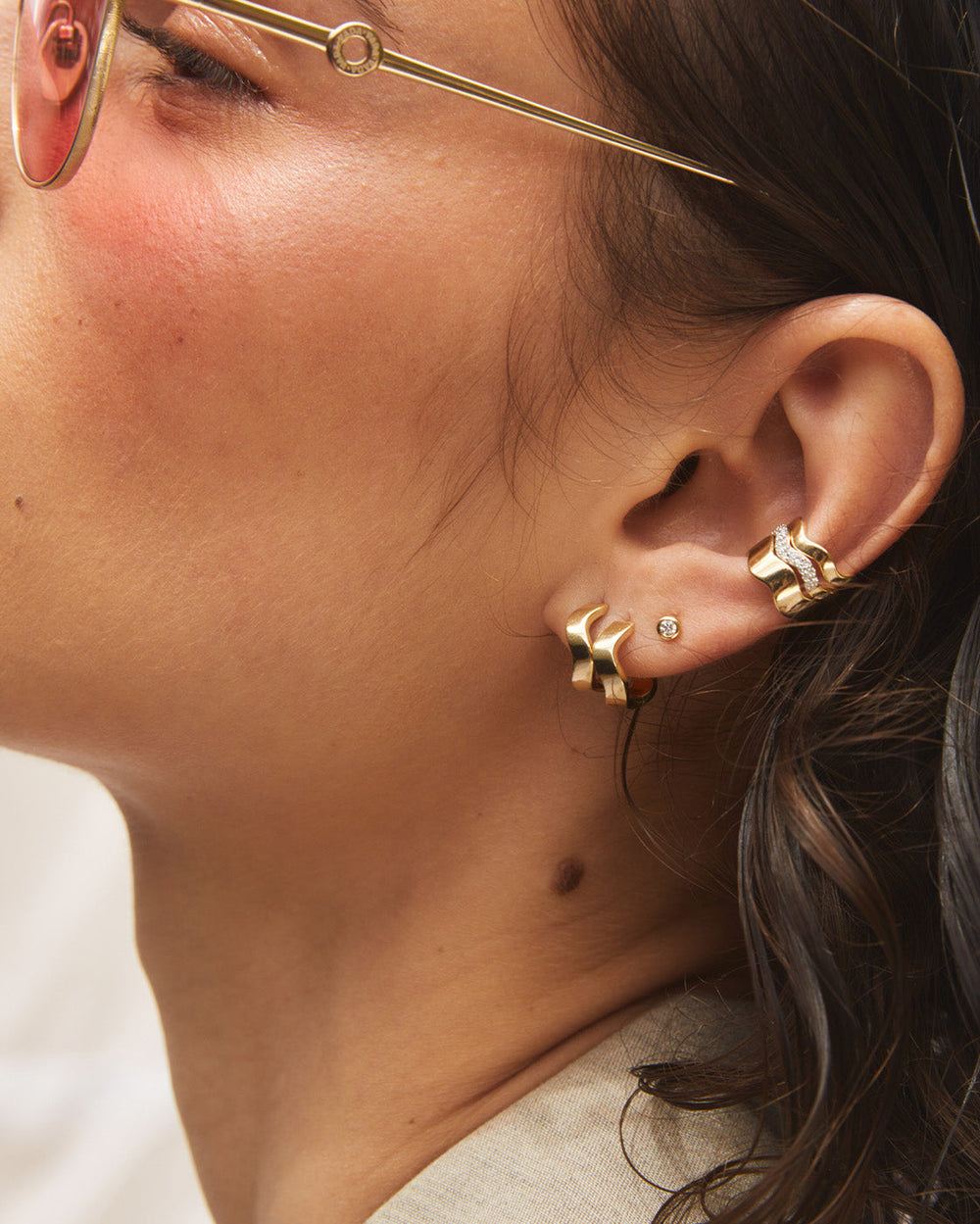 Slim Diamond Form Ear Cuff by Eriness - At Present Jewelry