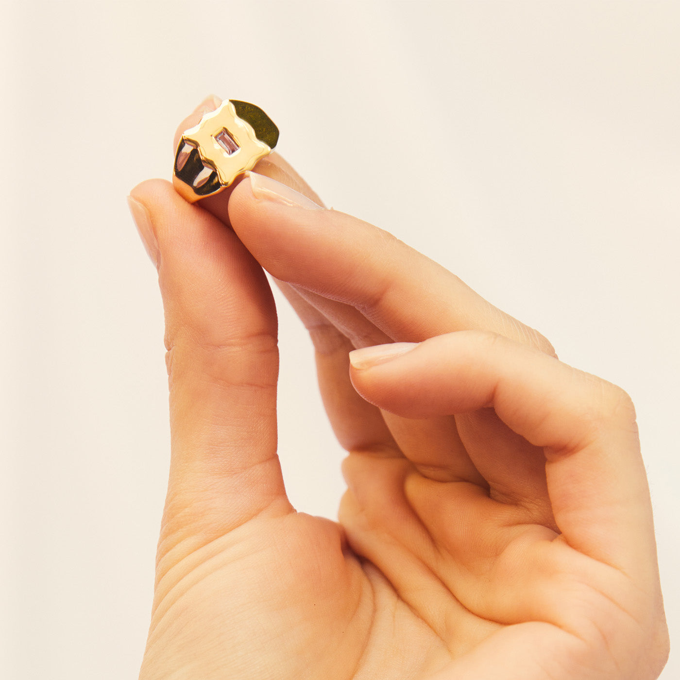 Baguette Form Signet Ring by Eriness - At Present Jewelry