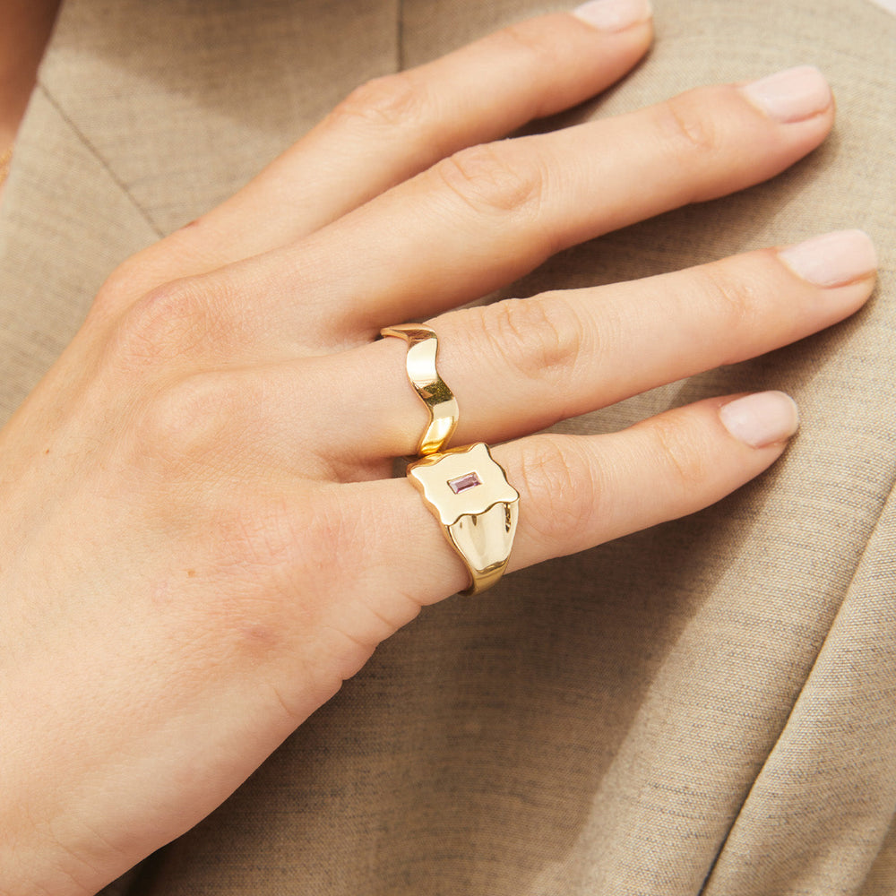 Baguette Form Signet Ring by Eriness - At Present Jewelry