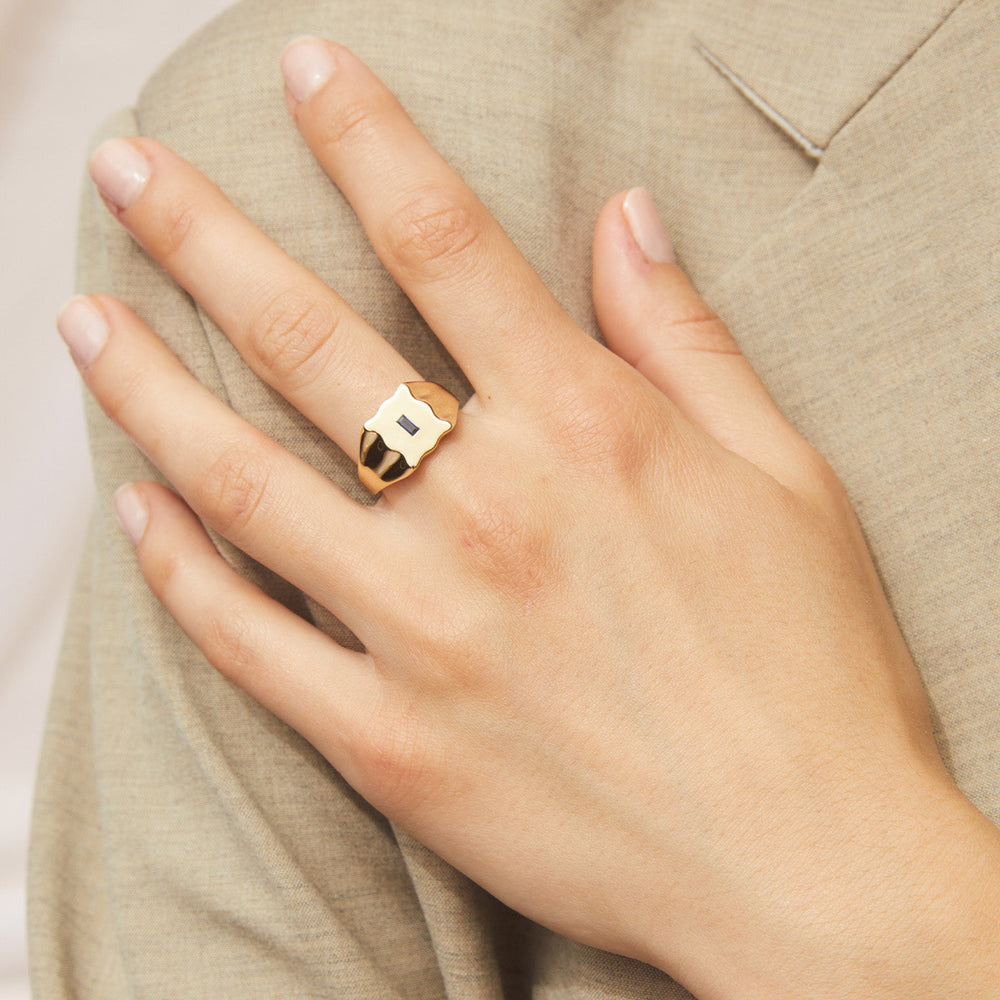 Baguette Form Signet Ring by Eriness - At Present Jewelry