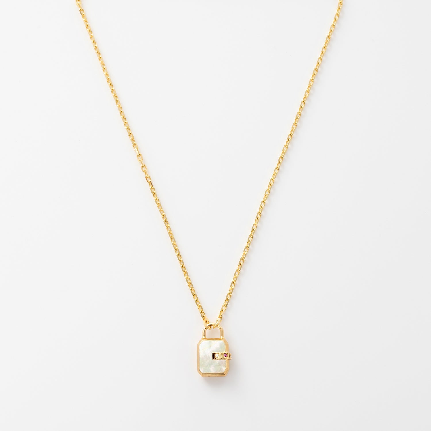 Mini Padlock, Pearl by James Banks Design - At Present Jewelry