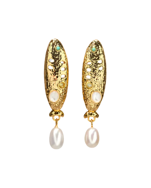 Sardinia Pearl Earrings - At Present Jewelry