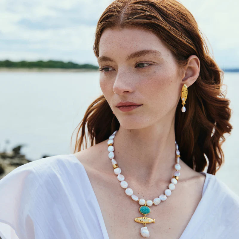 Sardinia Pearl Necklace by Lizzie Fortunato - At Present Jewelry