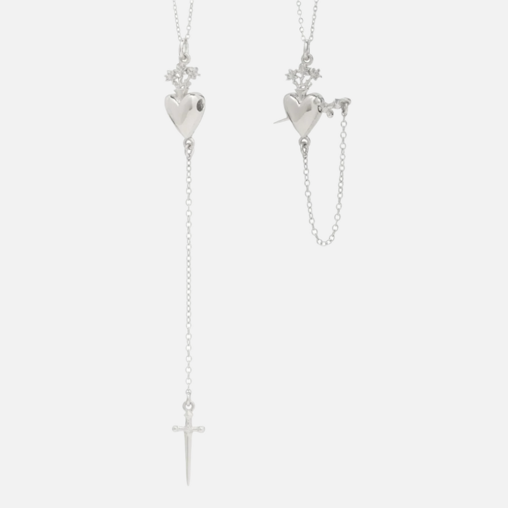 Sacred Heart Drop Pendant by Talon Jewelry - At Present Jewelry