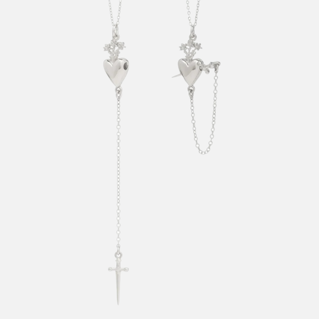 Sacred Heart Drop Pendant by Talon Jewelry - At Present Jewelry