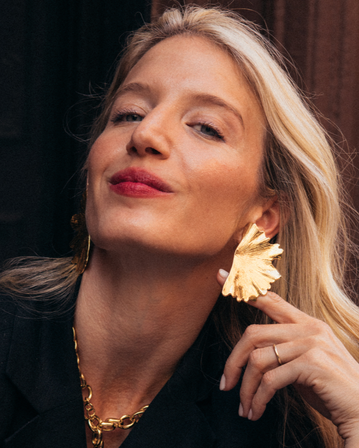 Ginkgo Leaf Earring by Christina Caruso - At Present Jewelry