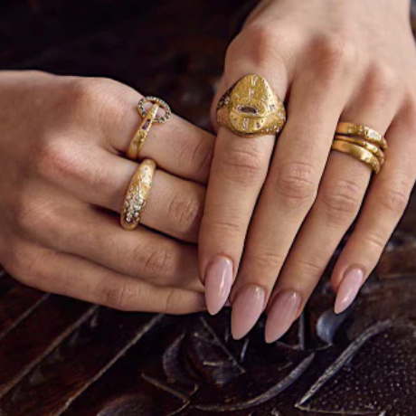 Cosmic Bloom Supernova Line Ring by Meredith Young - At Present Jewelry