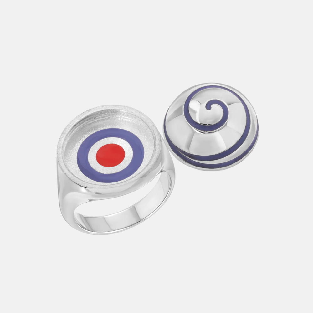 Swirl Pillbox Ring, Silver by Monbouquette - At Present Jewelry