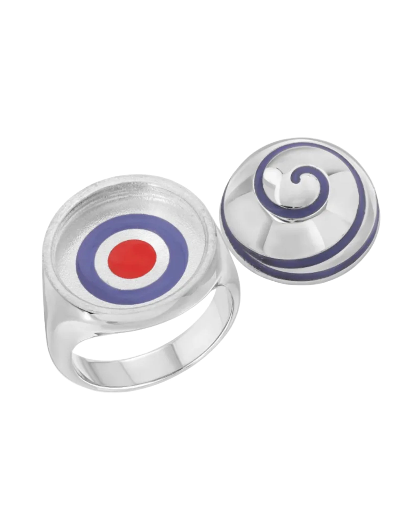 Swirl Pillbox Ring, Silver by Monbouquette - At Present Jewelry