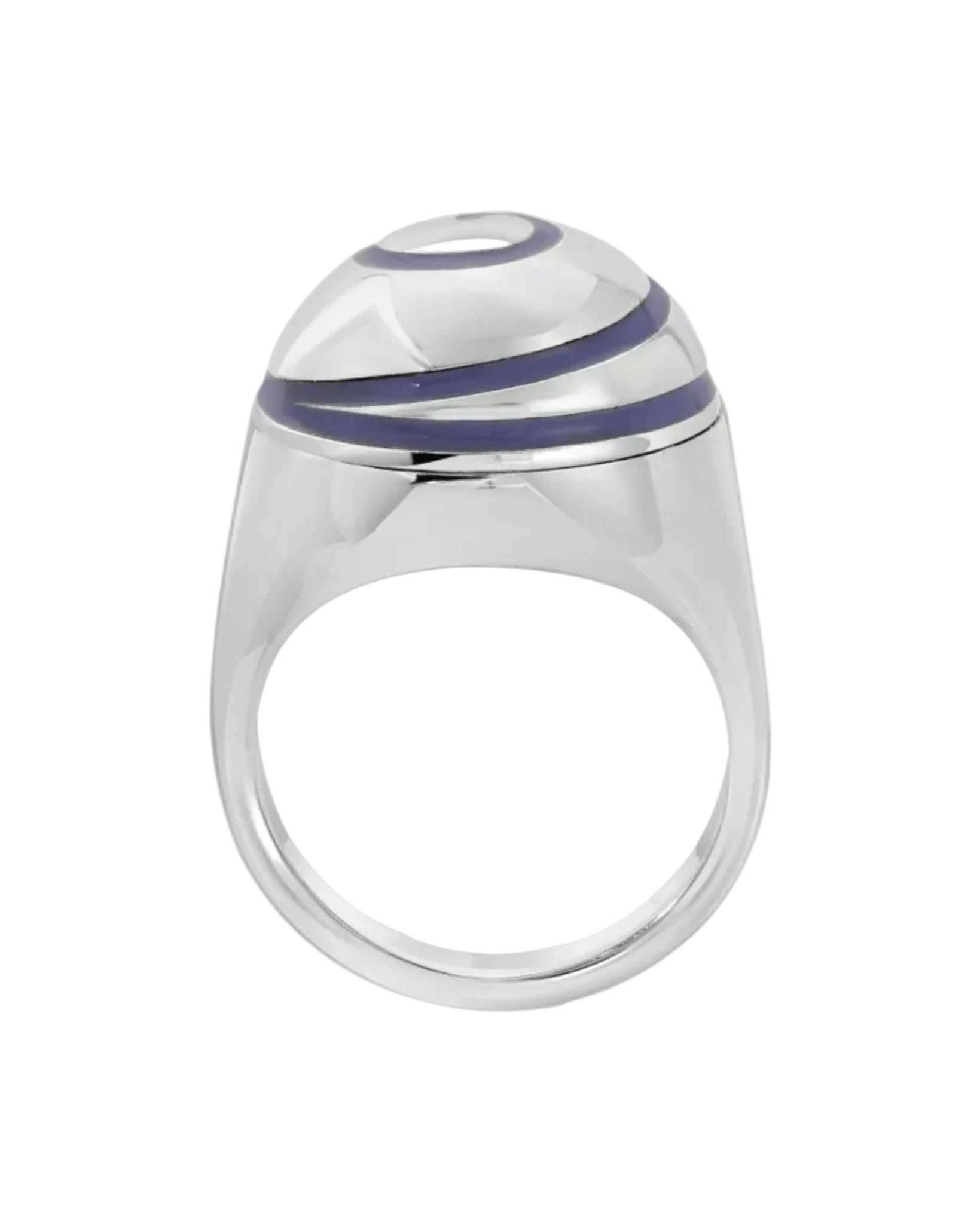 Swirl Pillbox Ring, Silver by Monbouquette - At Present Jewelry