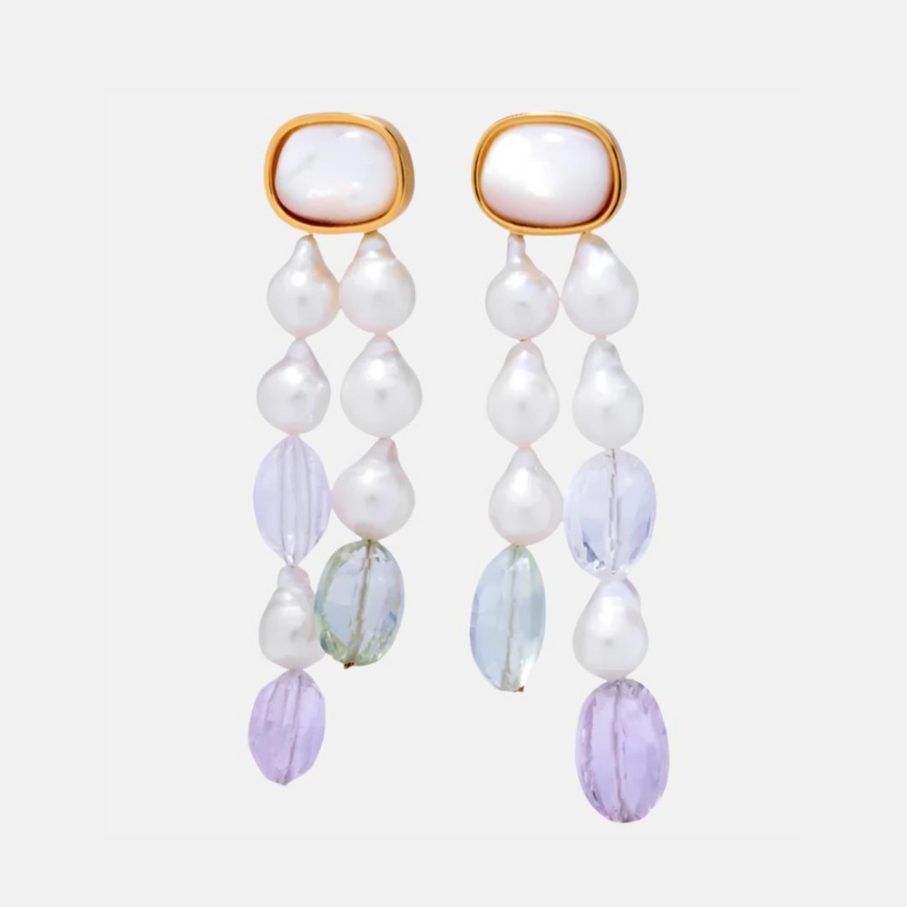 Pearl Dangle Earrings by Lizzie Fortunato - At Present Jewelry