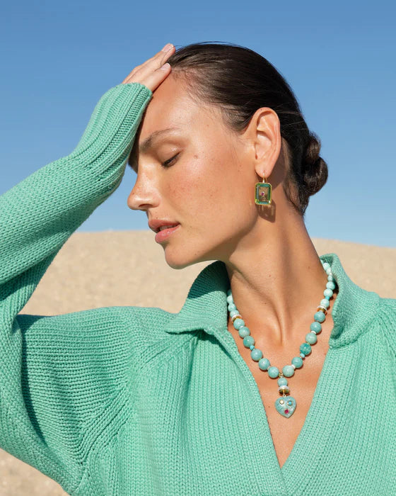 Tile Earrings, Aqua - At Present Jewelry