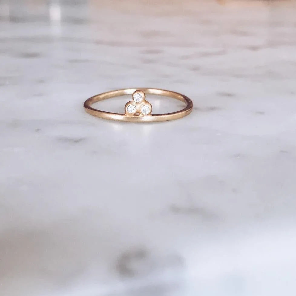 Three Granule Diamond Ring by A.M. Thorne - At Present Jewelry