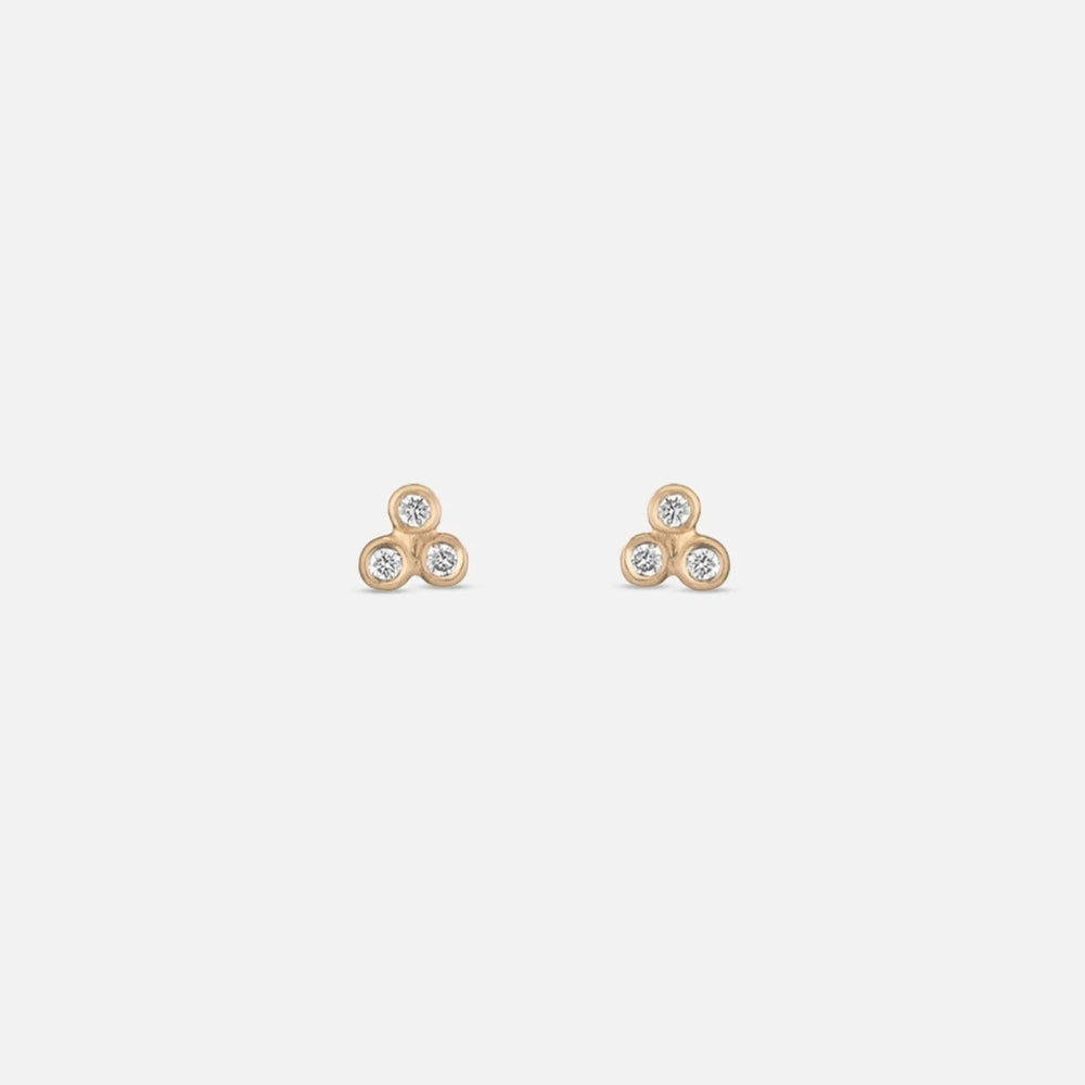 Three Granule Diamond Studs by A.M. Thorne - At Present Jewelry