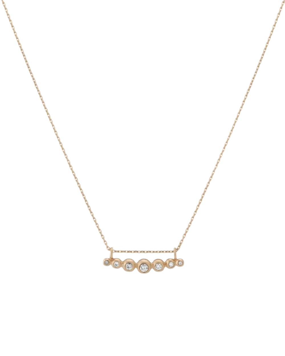 Curved Granules + Diamond Necklace by A.M. Thorne - At Present Jewelry