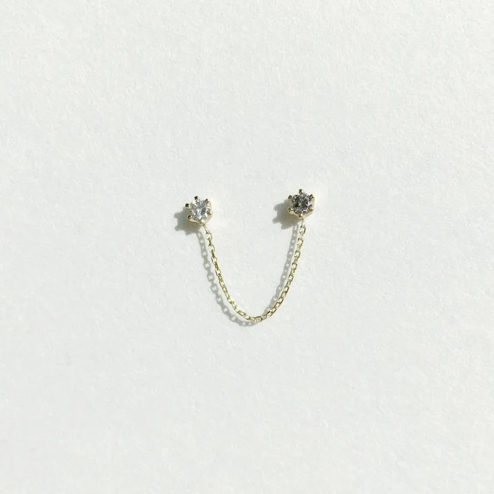 Double Grey Diamond Draped Earrings by A.M. Thorne - At Present Jewelry