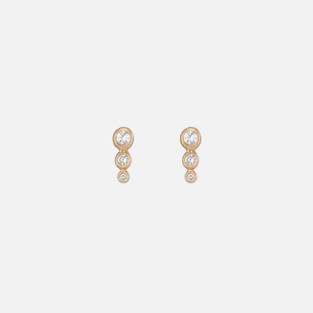 Graduated Granule + Diamond Studs by A.M. Thorne - At Present Jewelry