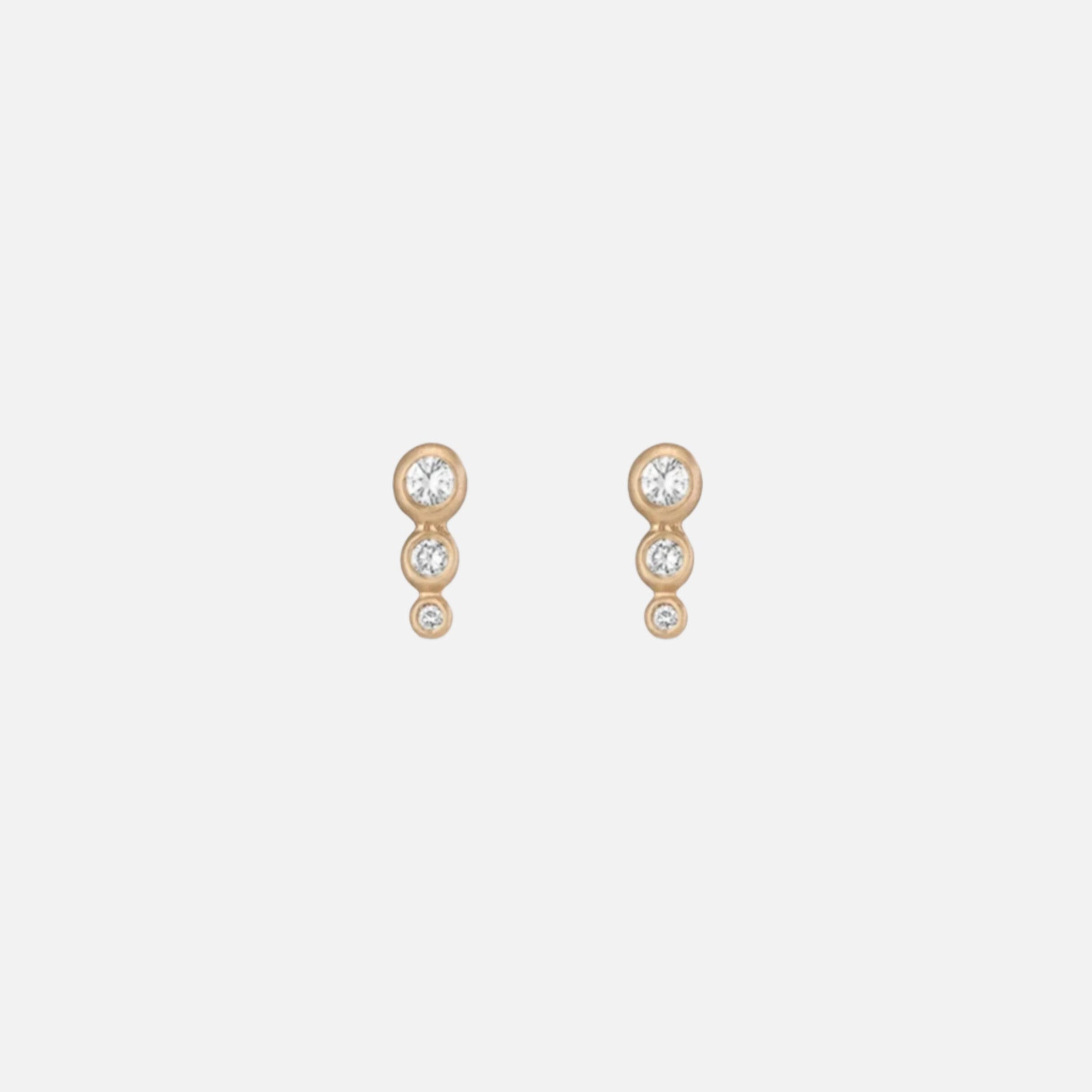 Graduated Granule + Diamond Studs by A.M. Thorne - At Present Jewelry