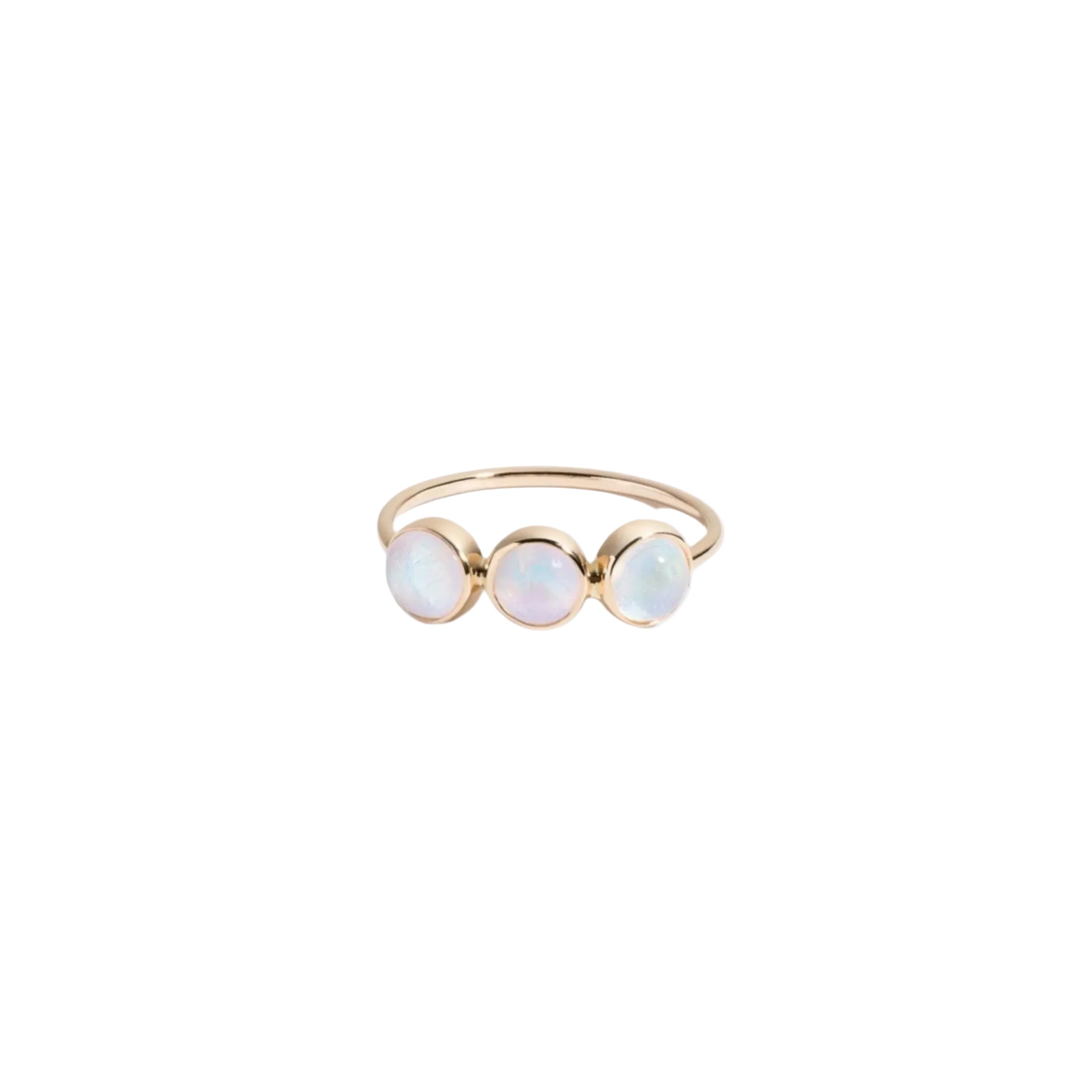 Triple Rainbow Moonstone Ring by A.M. Thorne - At Present Jewelry
