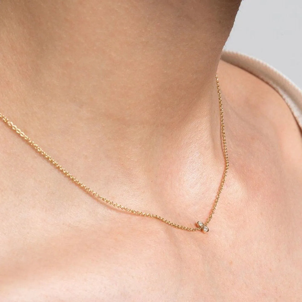 Twin Diamond Necklace by A.M. Thorne - At Present Jewelry