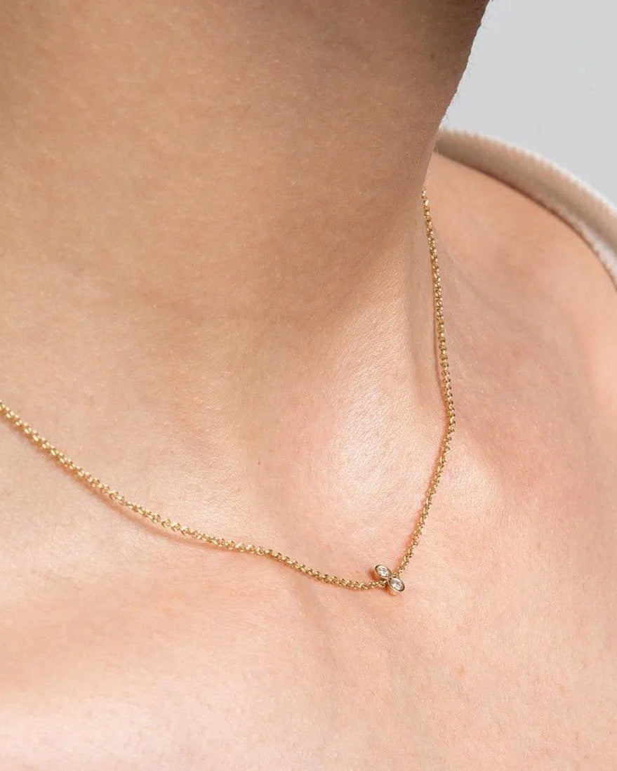 Twin Diamond Necklace by A.M. Thorne - At Present Jewelry