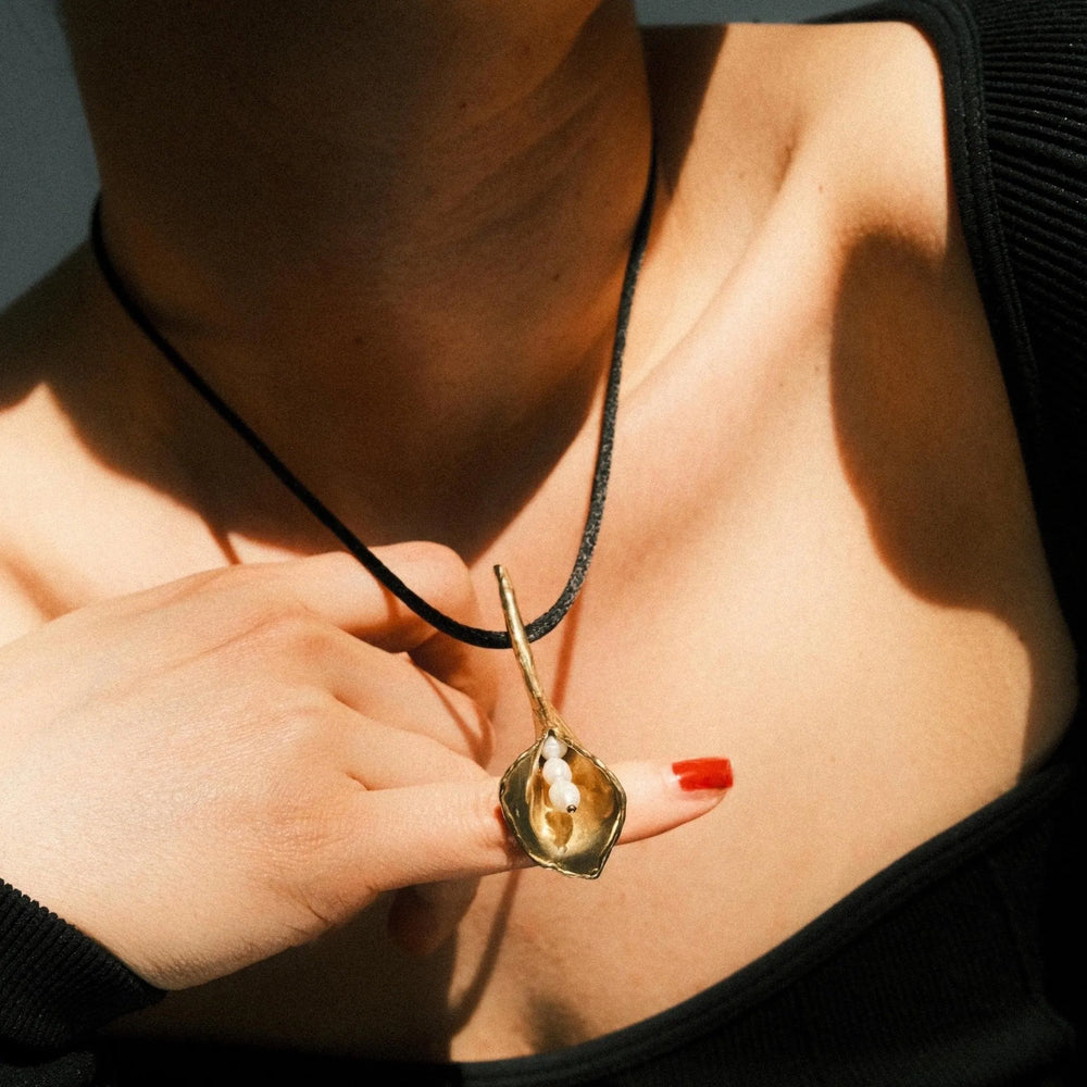 Calla Lily Pendant by Anita Berisha - At Present Jewelry