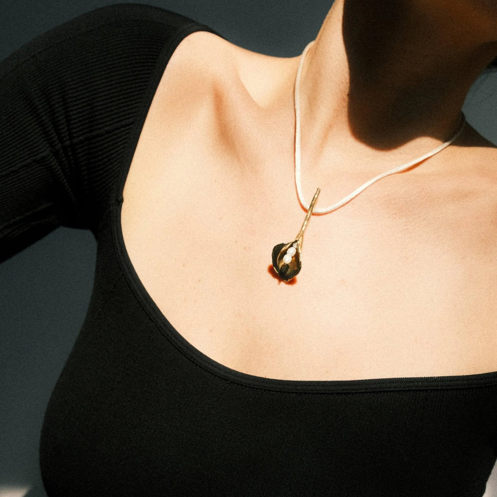 Calla Lily Pendant by Anita Berisha - At Present Jewelry