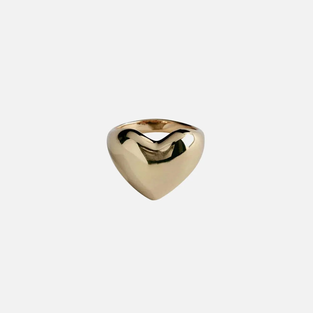 Bigger Heart Ring, Gold by Annika Inez - At Present Jewelry