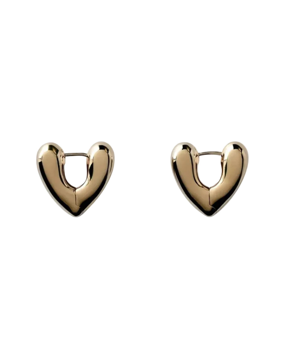 Gold Plated Heart Hoops, Small by Annika Inez - At Present Jewelry