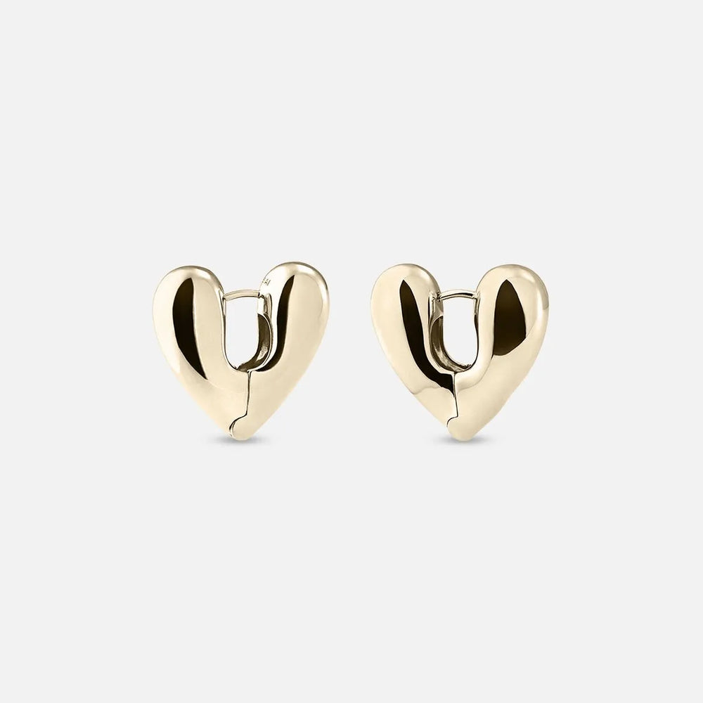 Gold Plated Heart Hoops, Small by Annika Inez - At Present Jewelry