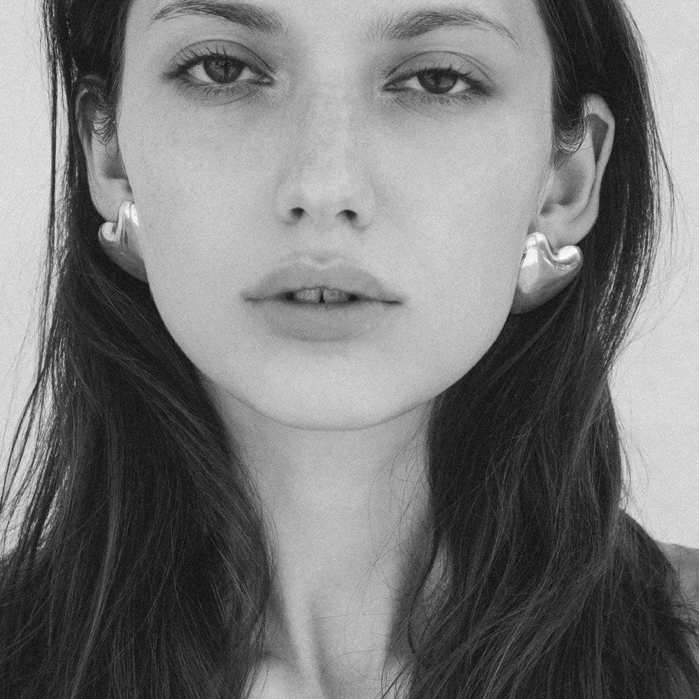 Gold Plated Voluptuous Heart Earrings, Large by Annika Inez - At Present Jewelry