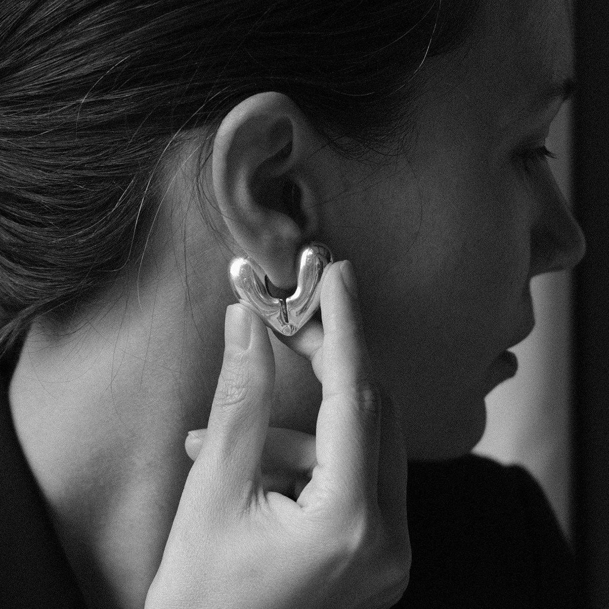 Heart Hoops, Large by Annika Inez - At Present Jewelry