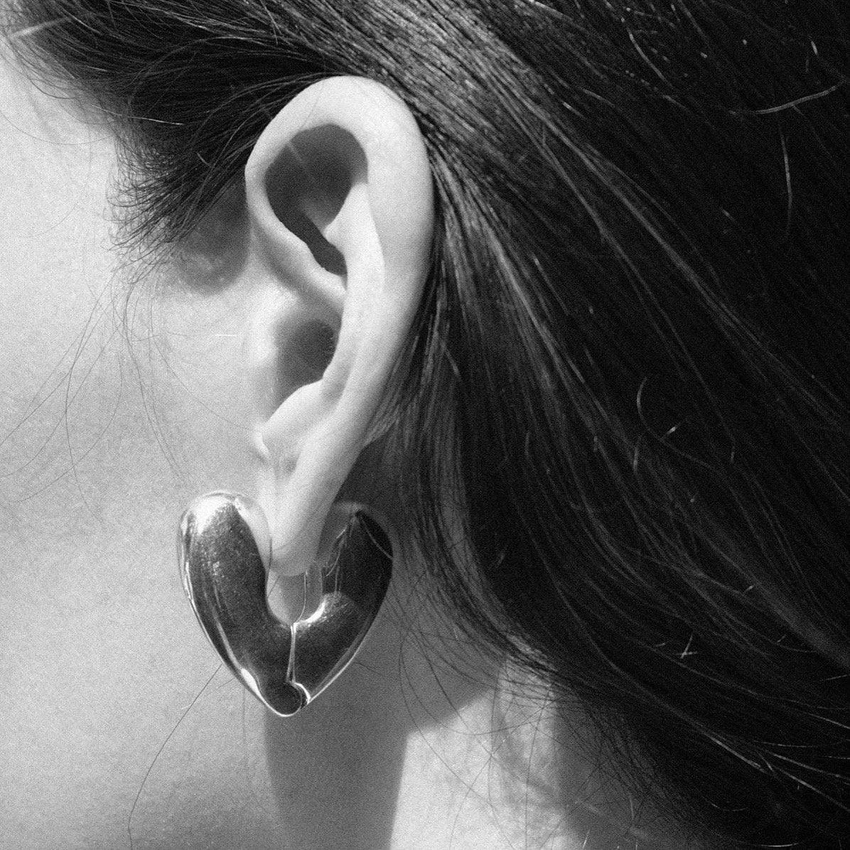 Heart Hoops, Large by Annika Inez - At Present Jewelry