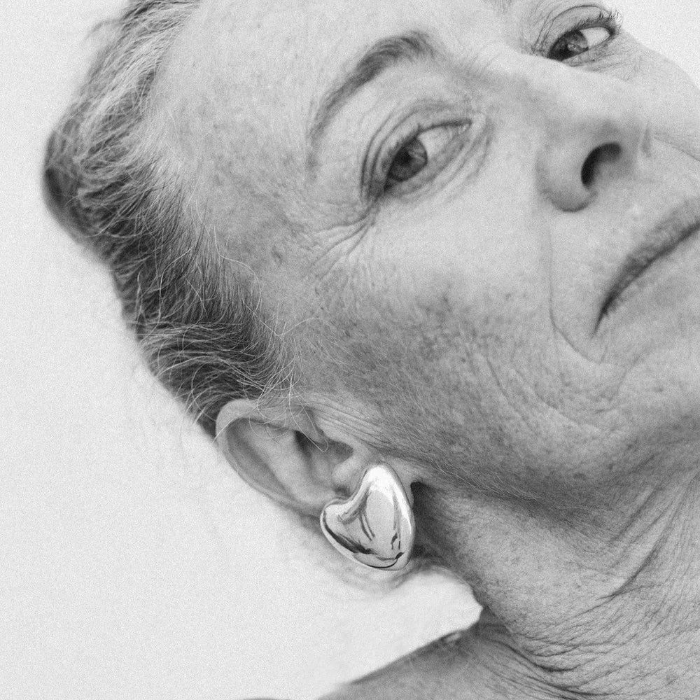 Voluptuous Heart Earrings, Large by Annika Inez - At Present Jewelry