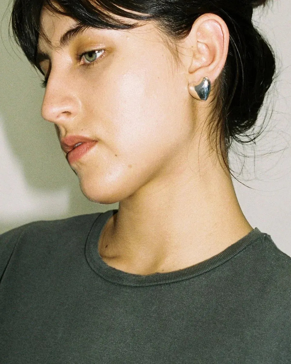 Voluptuous Heart Earrings, Small by Annika Inez - At Present Jewelry