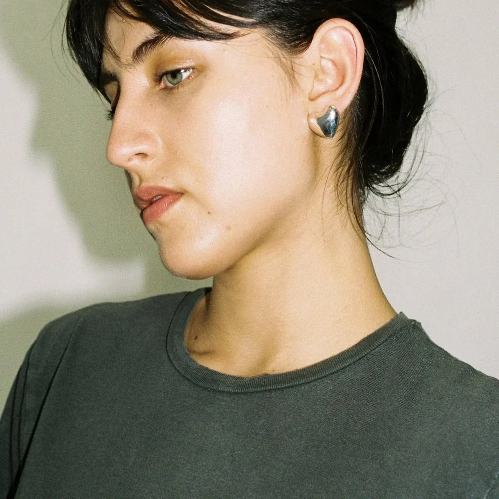 Voluptuous Heart Earrings, Small by Annika Inez - At Present Jewelry