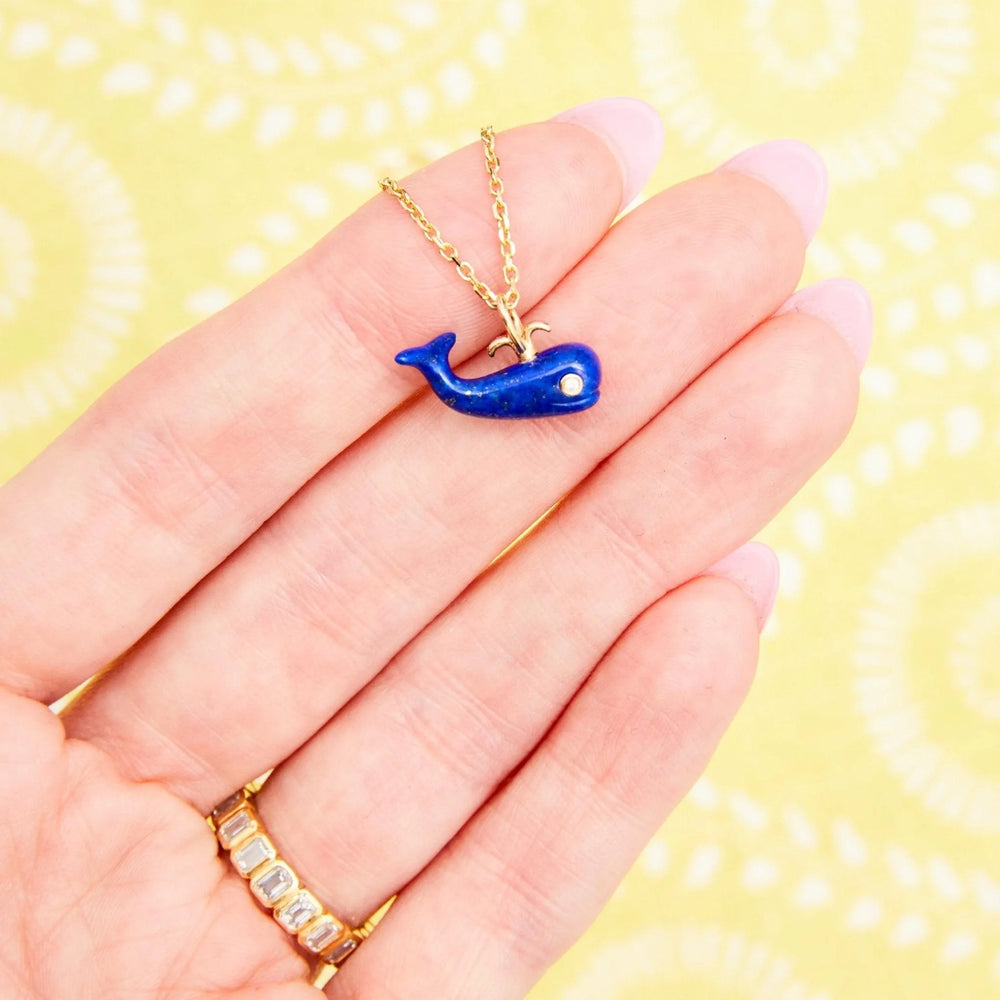 Lapis Migrating Whale Charm by Ariel Gordon Jewelry - At Present Jewelry
