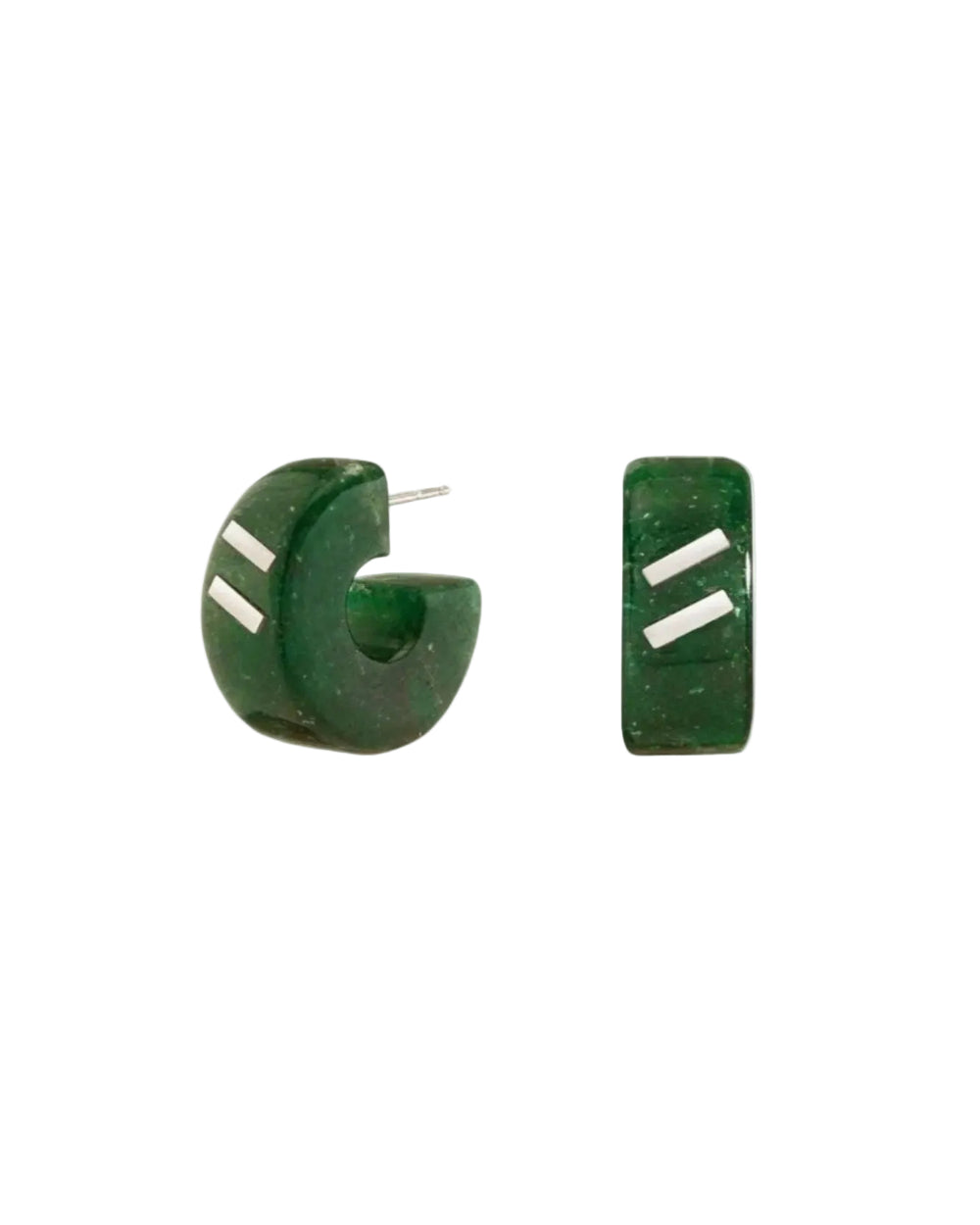 Chubby Stone Huggies, Green Onyx by Bleecker & Prince - At Present Jewelry