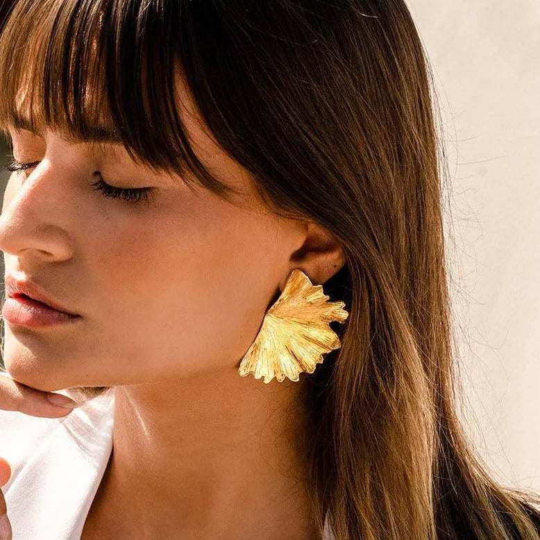 Ginkgo Leaf Earring by Christina Caruso - At Present Jewelry
