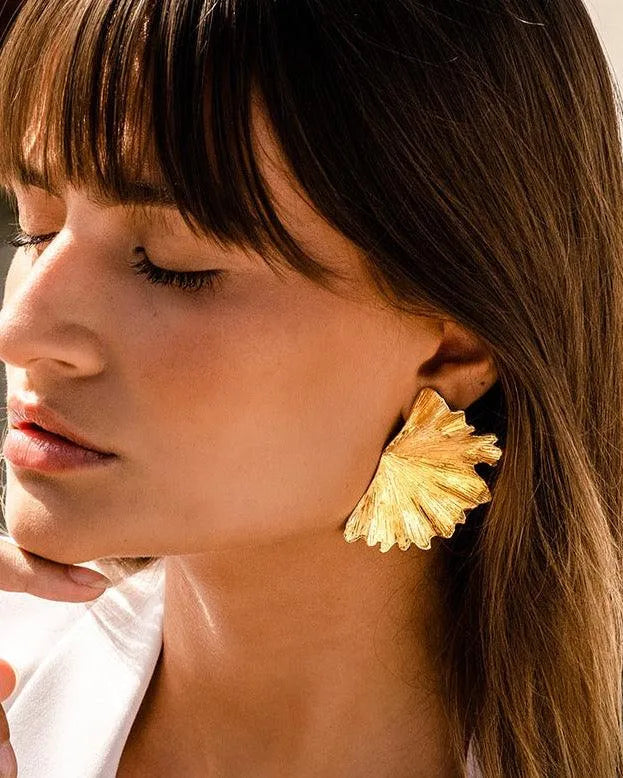 Ginkgo Leaf Earring by Christina Caruso - At Present Jewelry