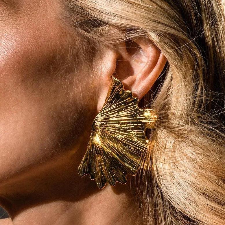 Ginkgo Leaf Earring by Christina Caruso - At Present Jewelry