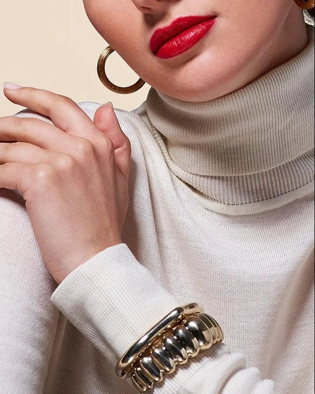 Ribbed Hoop Earring by Christina Caruso - At Present Jewelry