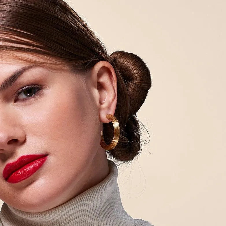 Ribbed Hoop Earring by Christina Caruso - At Present Jewelry