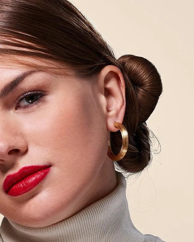 Ribbed Hoop Earring by Christina Caruso - At Present Jewelry