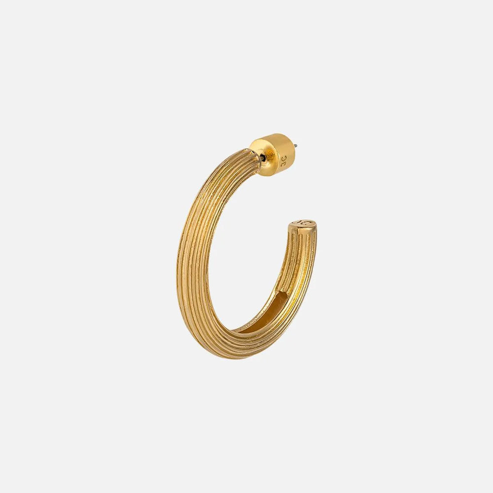 Ribbed Hoop Earring by Christina Caruso - At Present Jewelry