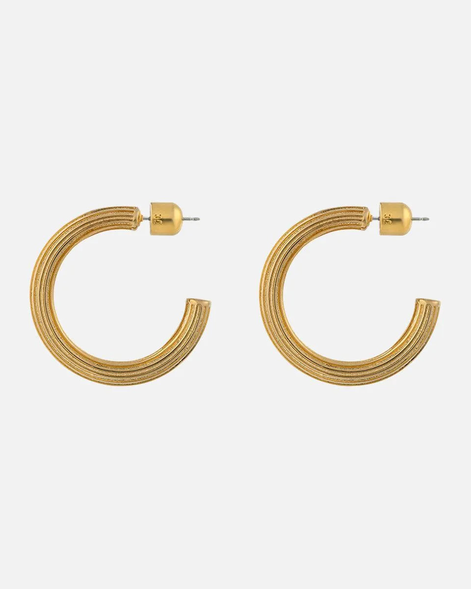 Ribbed Hoop Earring by Christina Caruso - At Present Jewelry