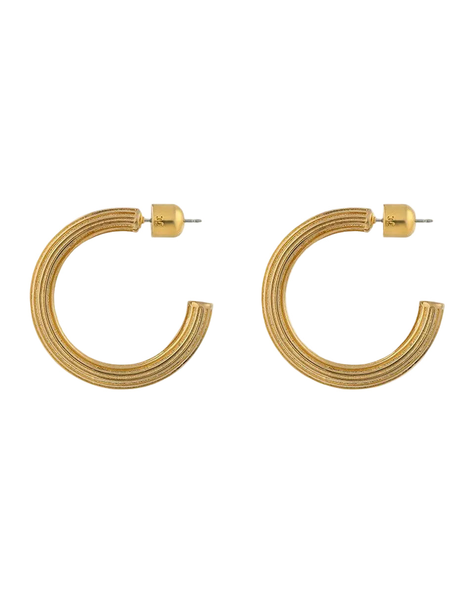 Ribbed Hoop Earring by Christina Caruso - At Present Jewelry